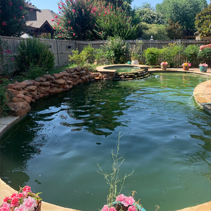 Before weekly pool cleaning